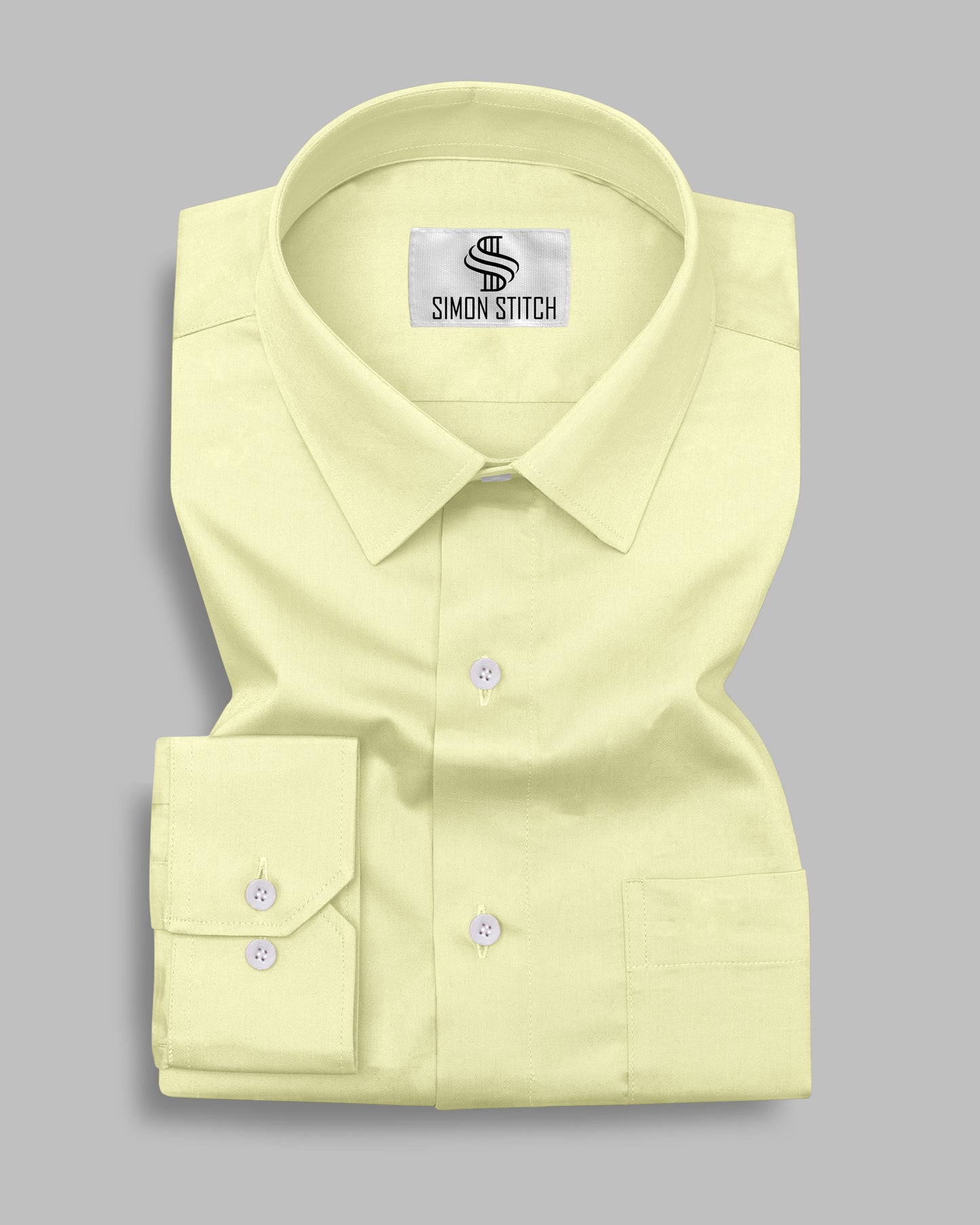 Lemon Yellow Color Satin Cotton Shirt