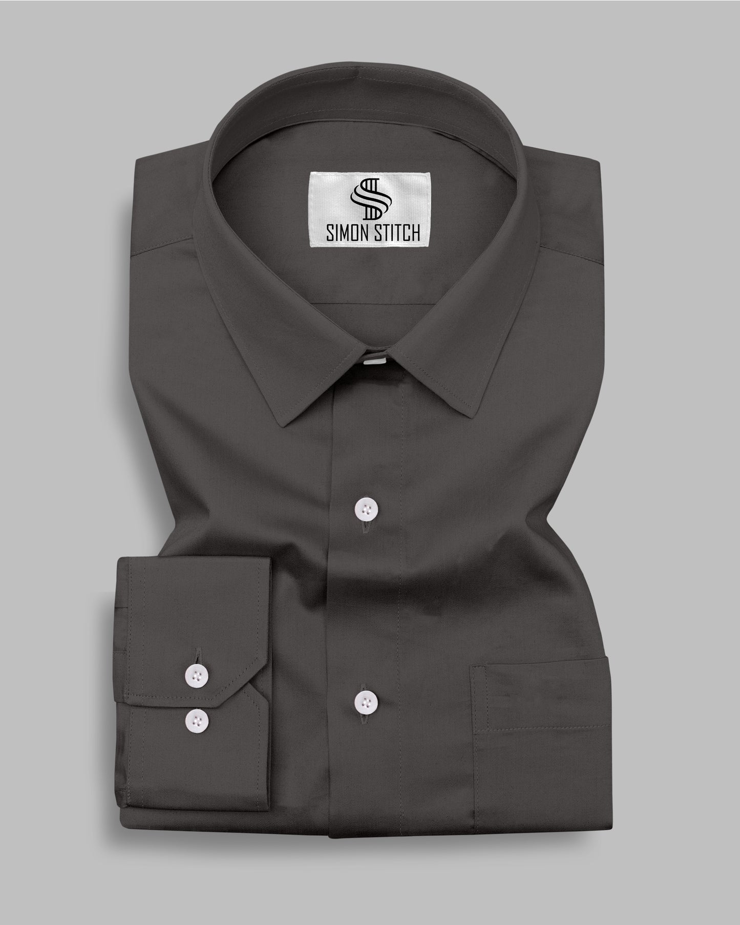 Grey Color Satin Cotton Shirt
