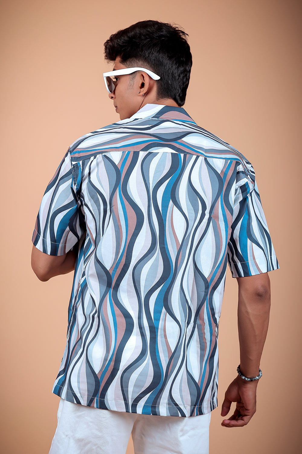 Blue Wave Printed Half Sleeve Shirt