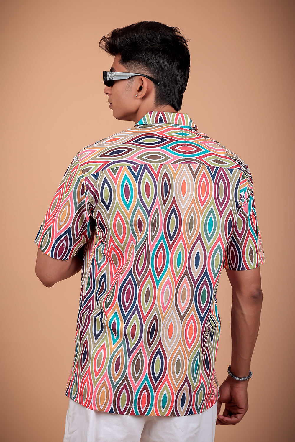 Multicolor Ikkat Printed Half Sleeve Shirt