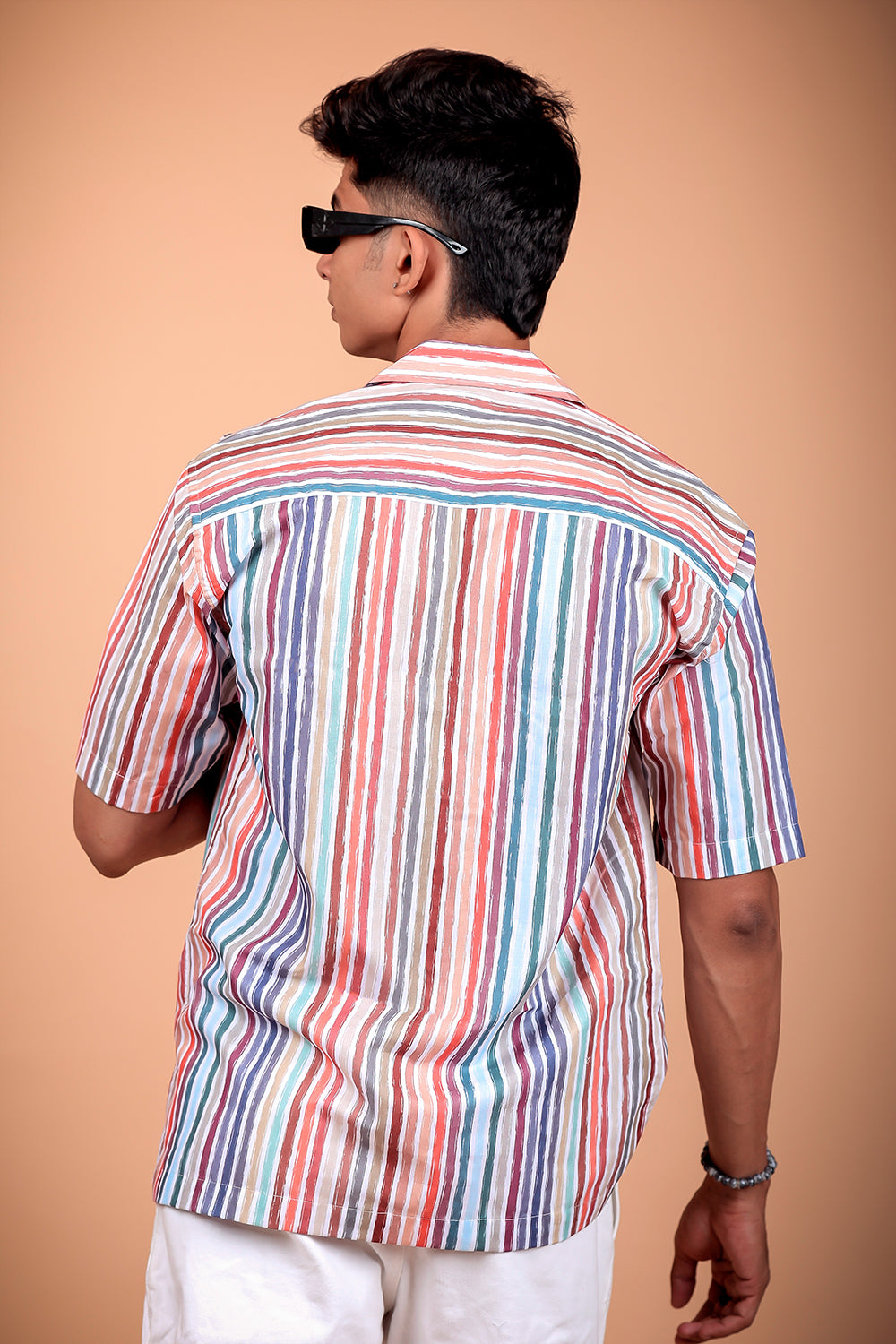 Multicolor Striped Printed Half Sleeve Shirt
