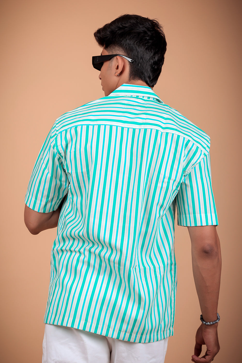 Sea Green Printed Half Sleeve Shirt