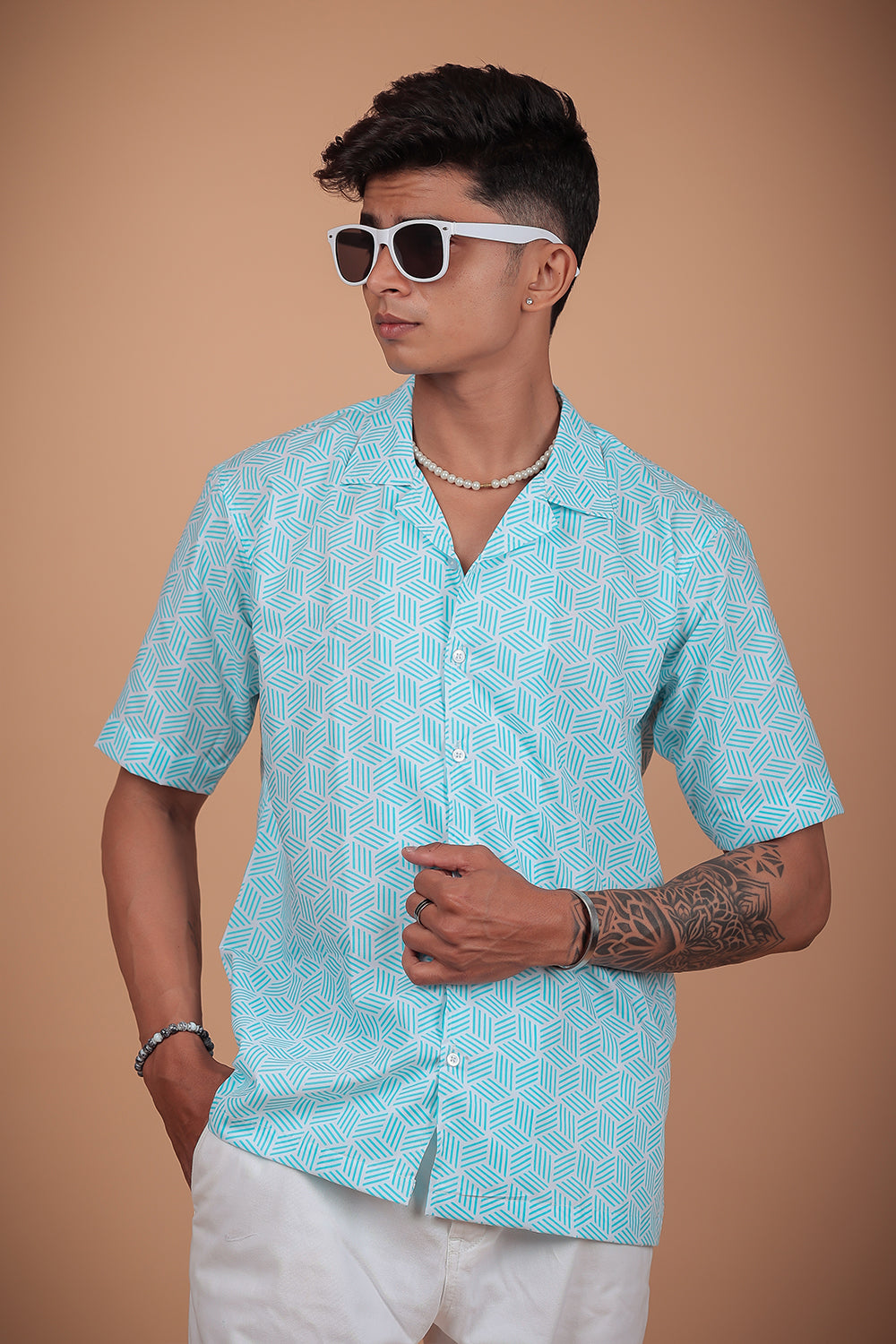 Sky Printed Half Sleeve Shirt