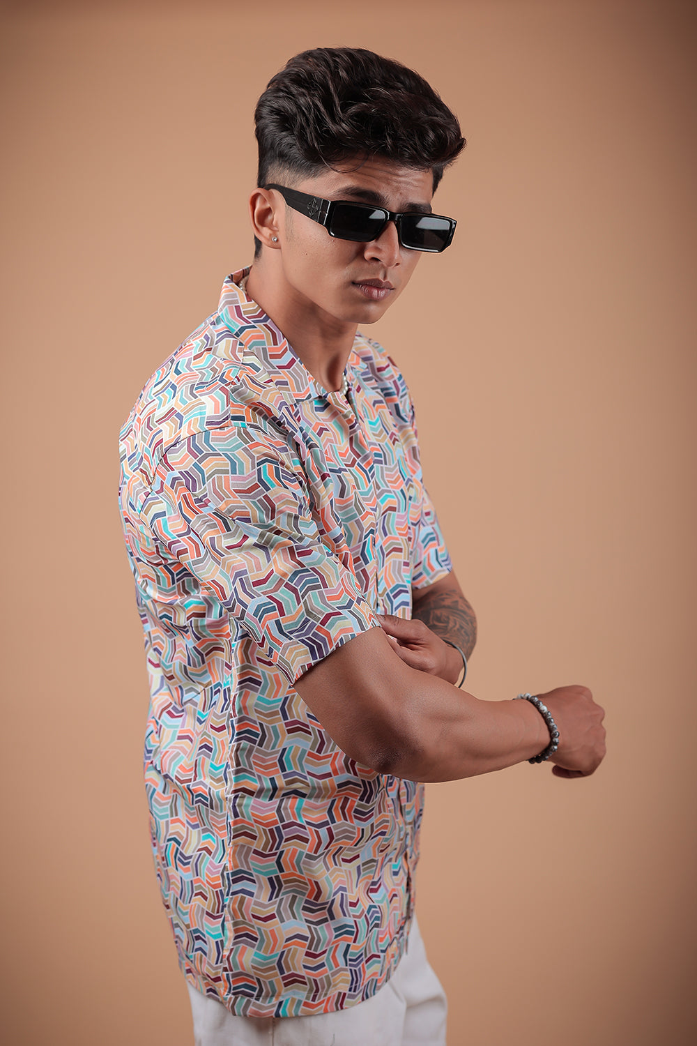 Multicolor Printed Half Sleeve Shirt
