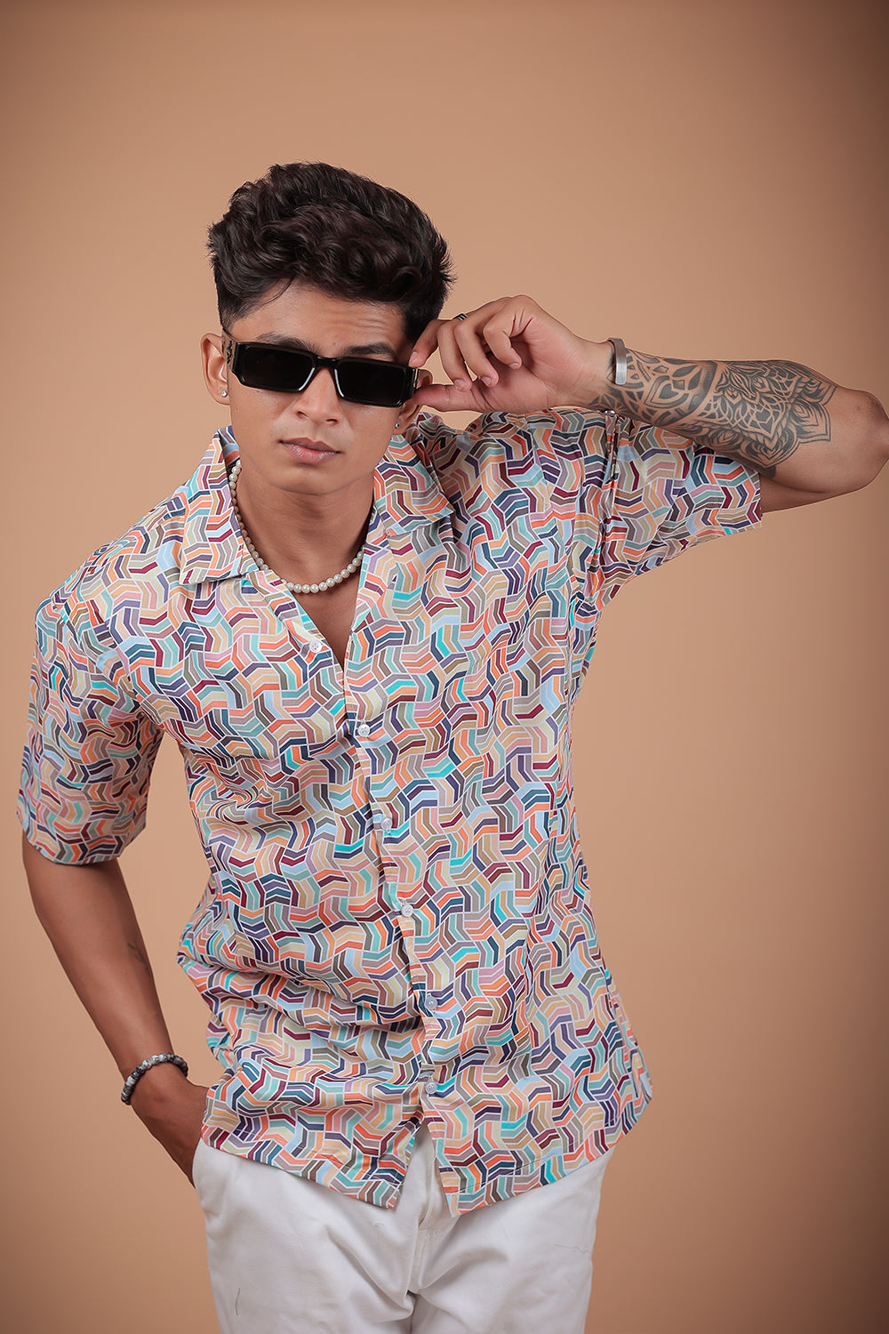 Multicolor Printed Half Sleeve Shirt