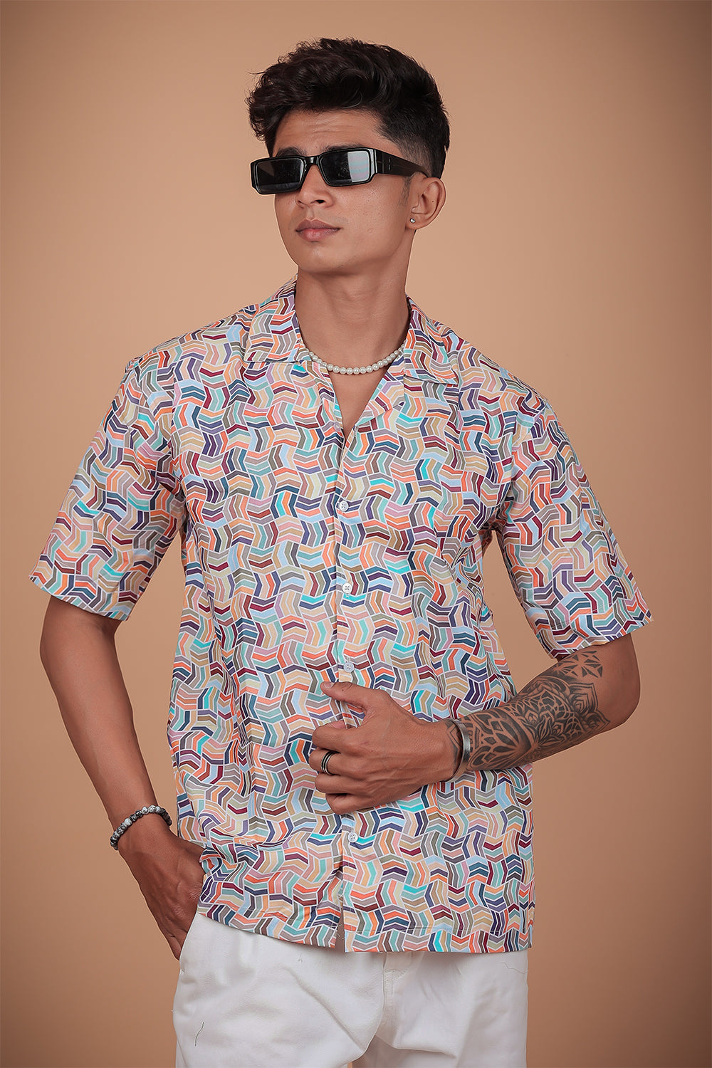 Multicolor Printed Half Sleeve Shirt