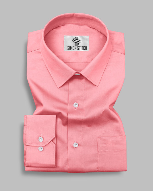 Peach Color Satin Cotton Shirt