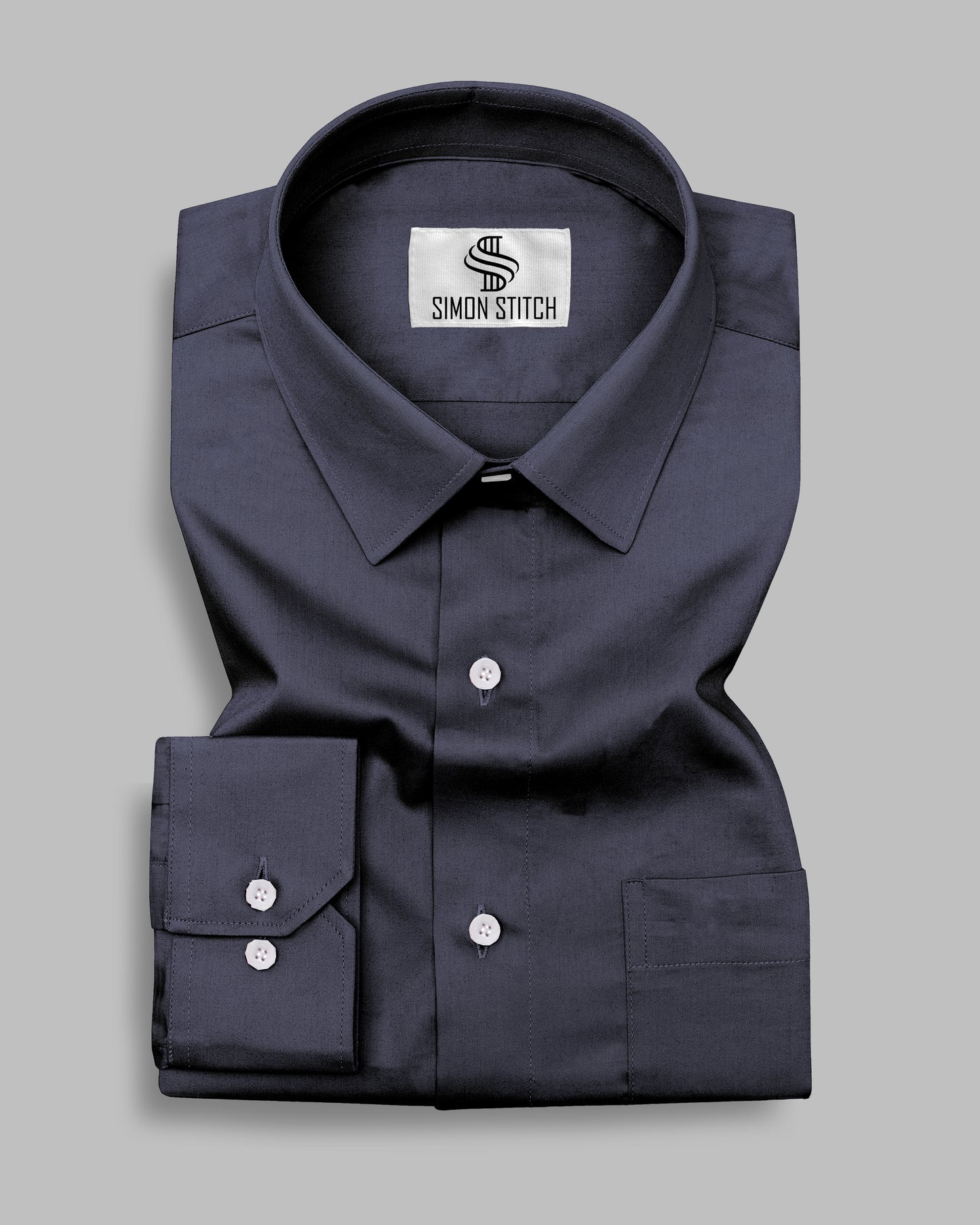 Dark Grey Color Satin Cotton Shirt