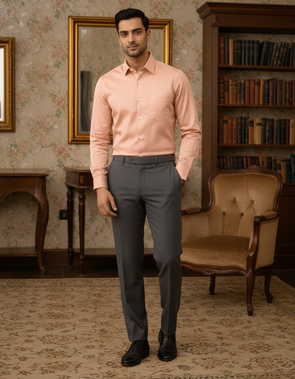 Orange Color Satin Cotton Shirt