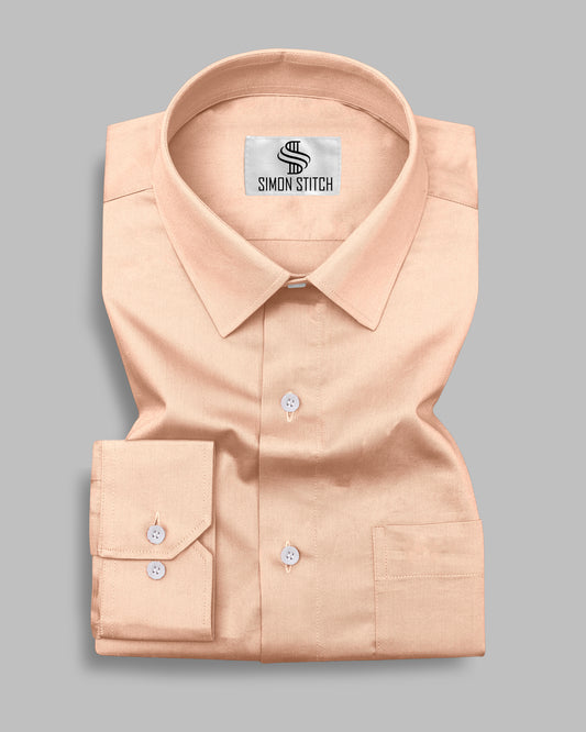Orange Color Satin Cotton Shirt
