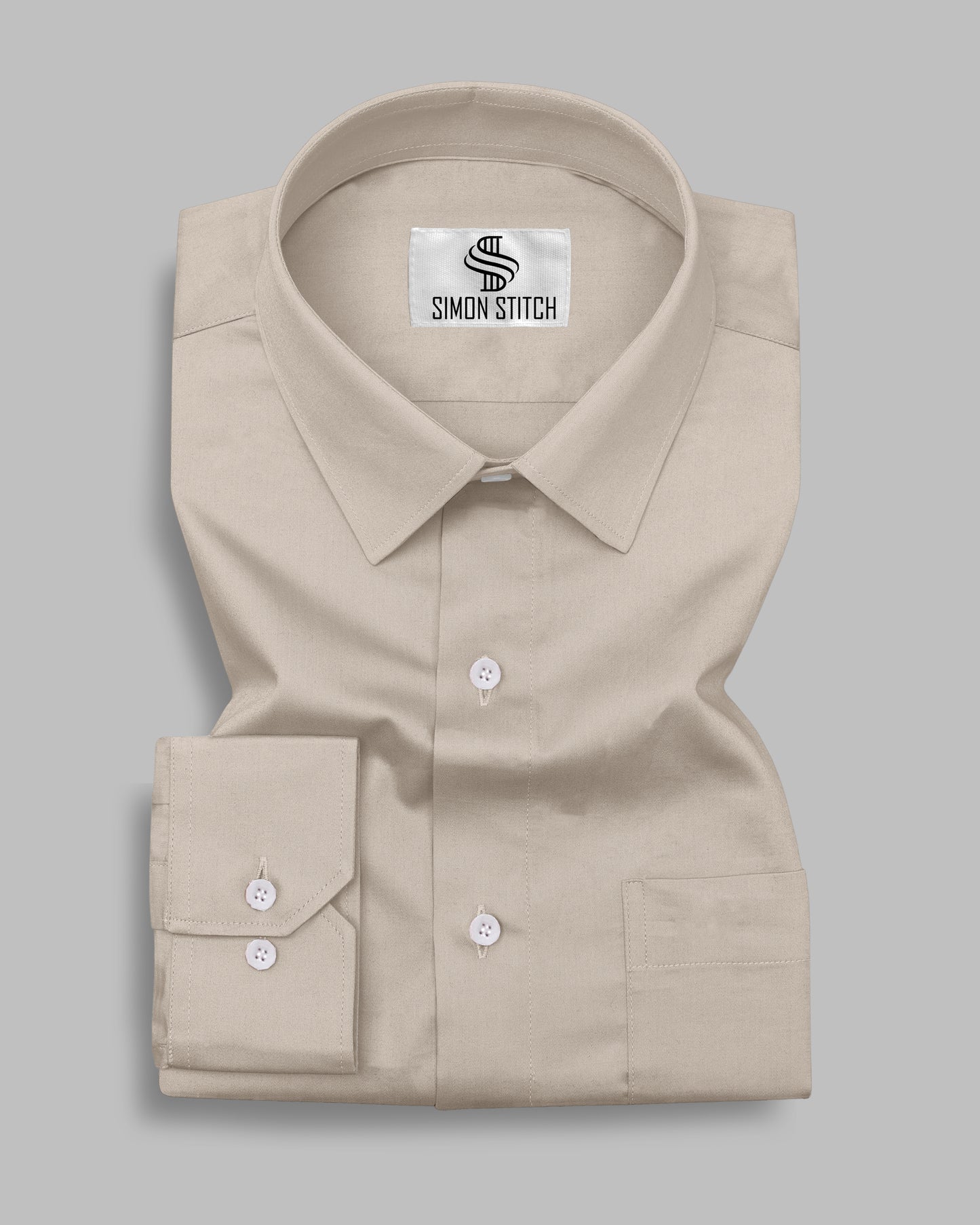 Light Brown Color Satin Cotton Shirt