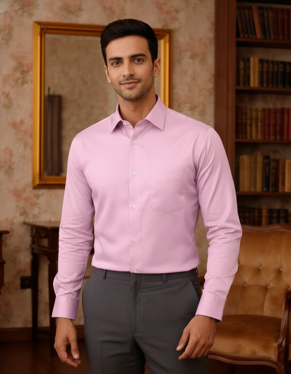 Pink Color Satin Cotton Shirt
