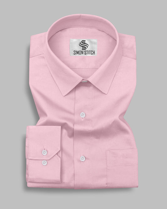 Pink Color Satin Cotton Shirt