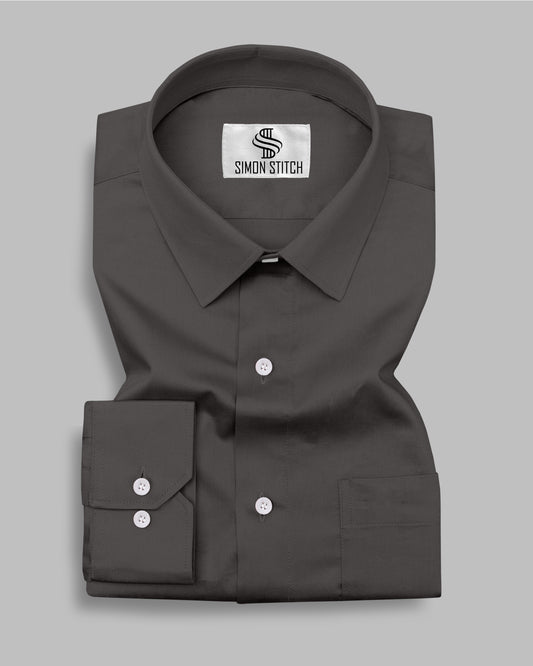 Grey Color Satin Cotton Shirt