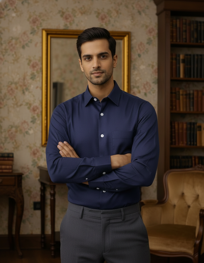 Purple Color Satin Cotton Shirt