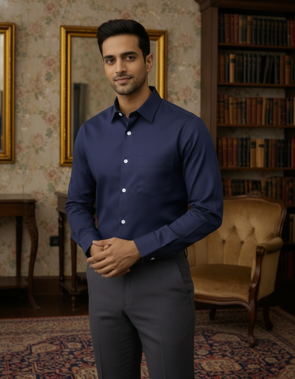 Purple Color Satin Cotton Shirt