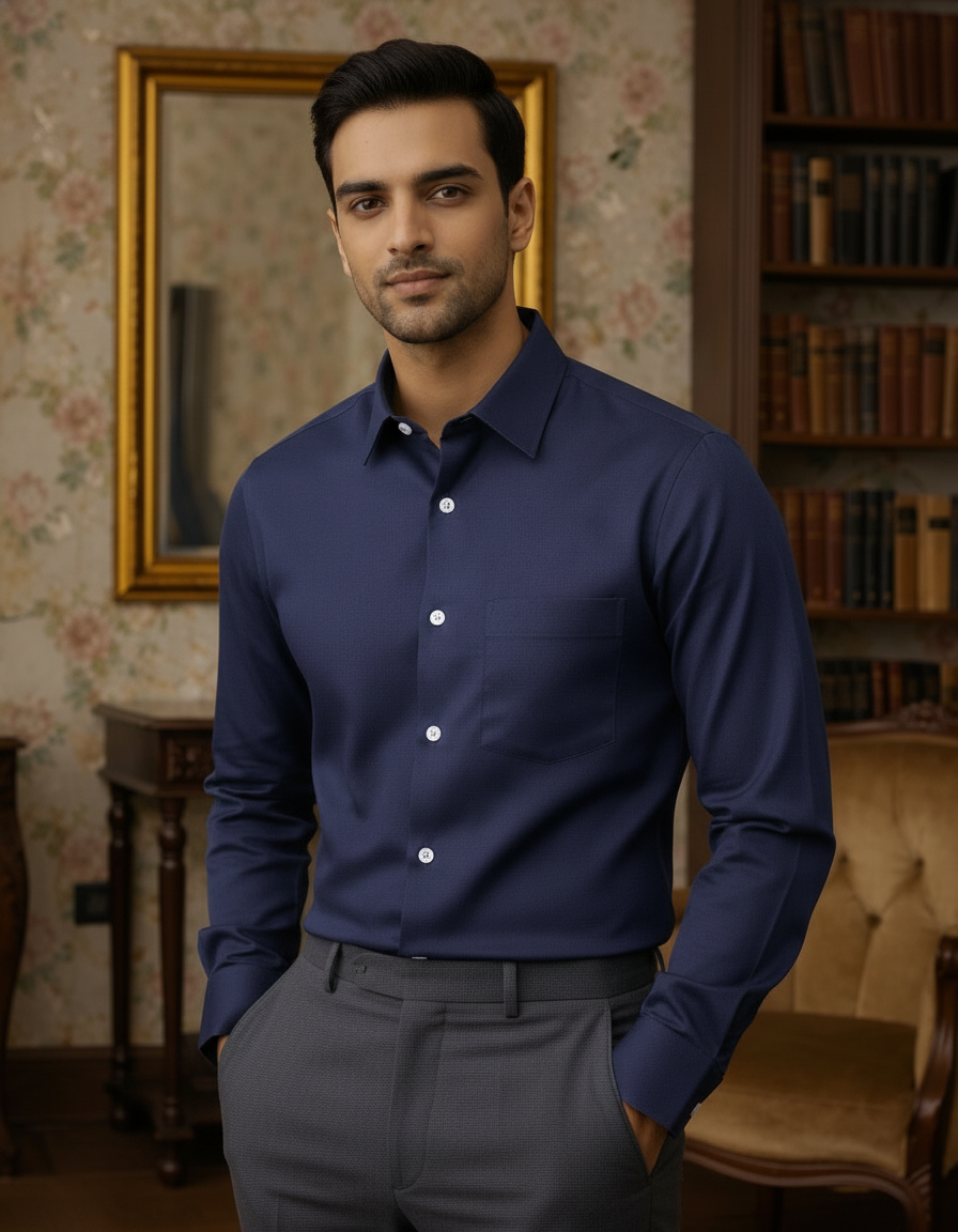 Purple Color Satin Cotton Shirt