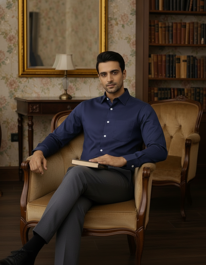 Purple Color Satin Cotton Shirt