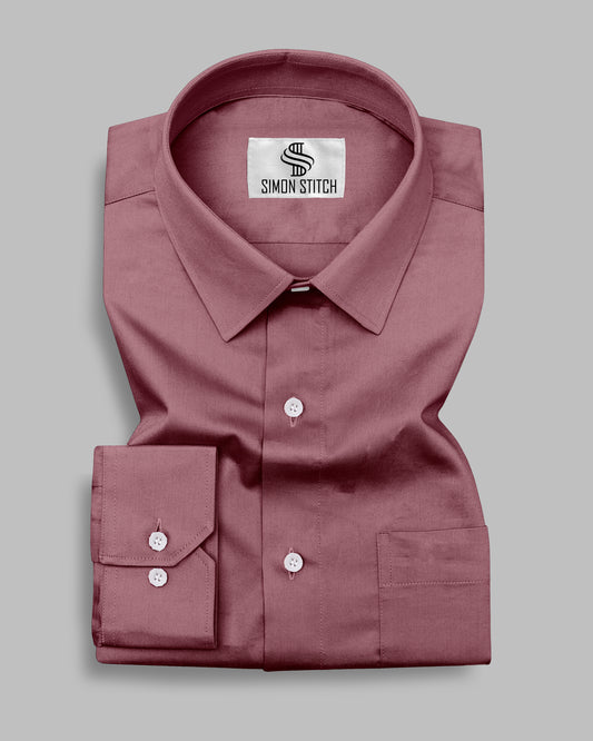 Wine Color Satin Cotton Shirt