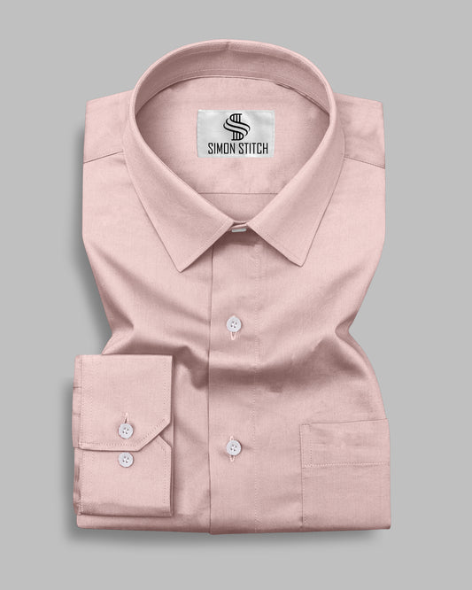 Peach Color Satin Cotton Shirt