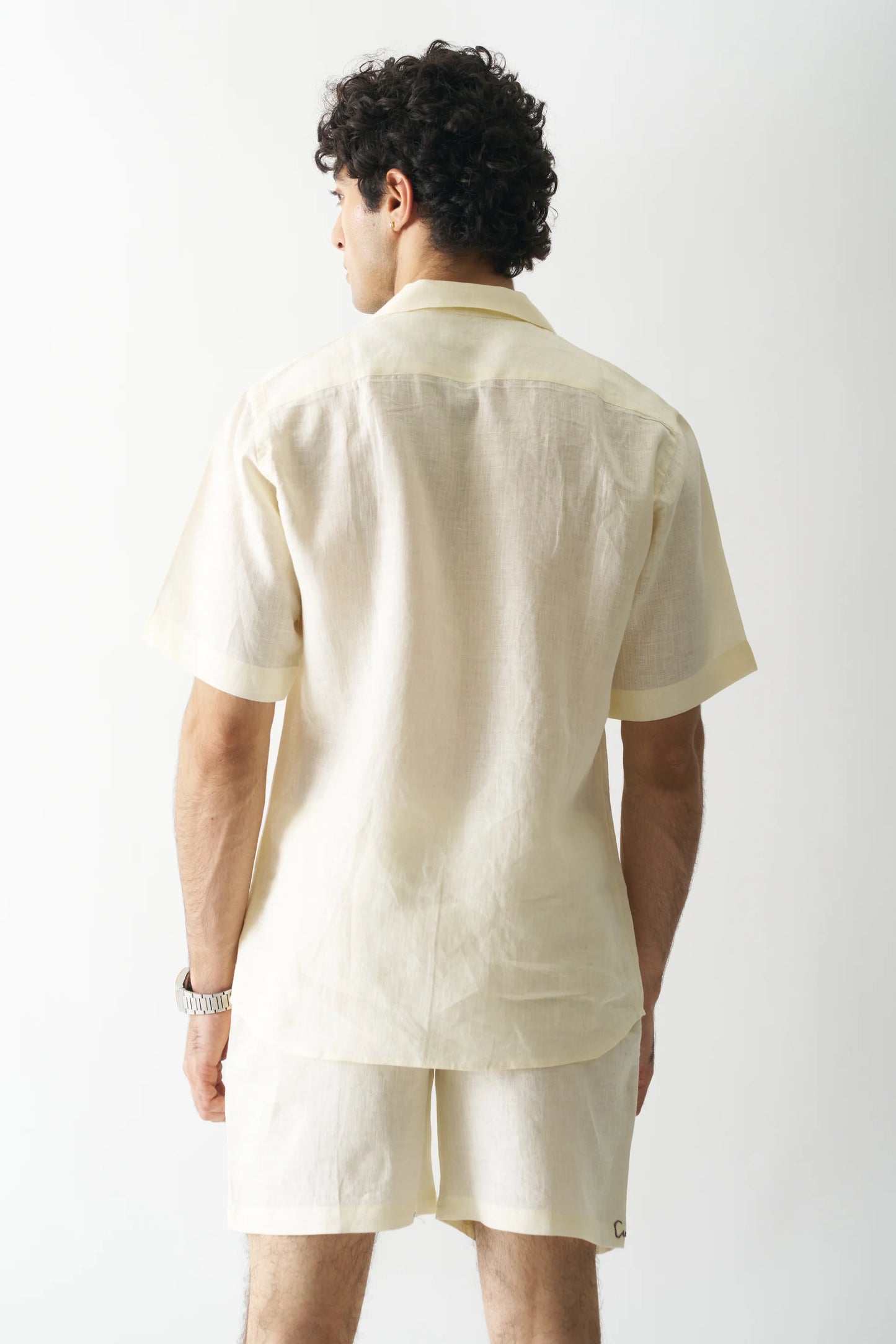 OFF-WHITE PETALS - HAND EMBROIDERED PURE LINEN CO-ORD SET