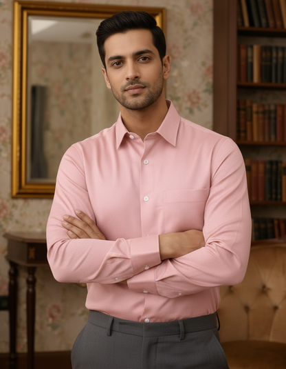 Peach Color Satin Cotton Shirt