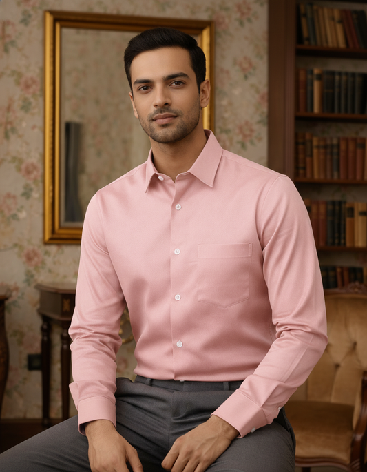 Peach Color Satin Cotton Shirt