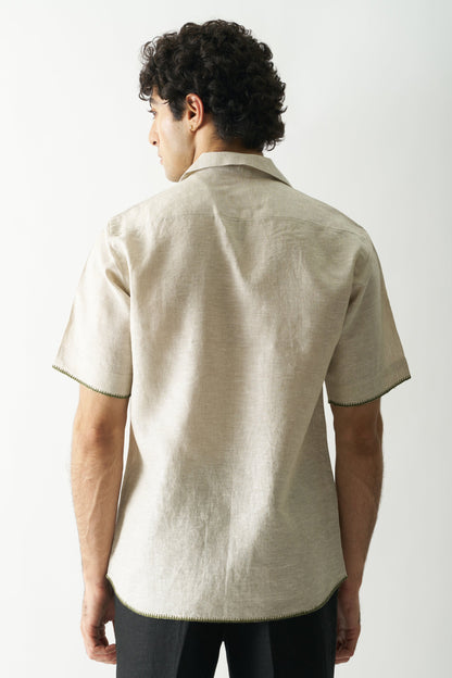 LAZY SHEEP - HAND EMBROIDERED PURE LINEN SHIRT