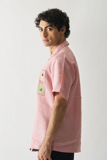 ISLAND ESCAPE - HAND EMBROIDERED PURE LINEN SHIRT