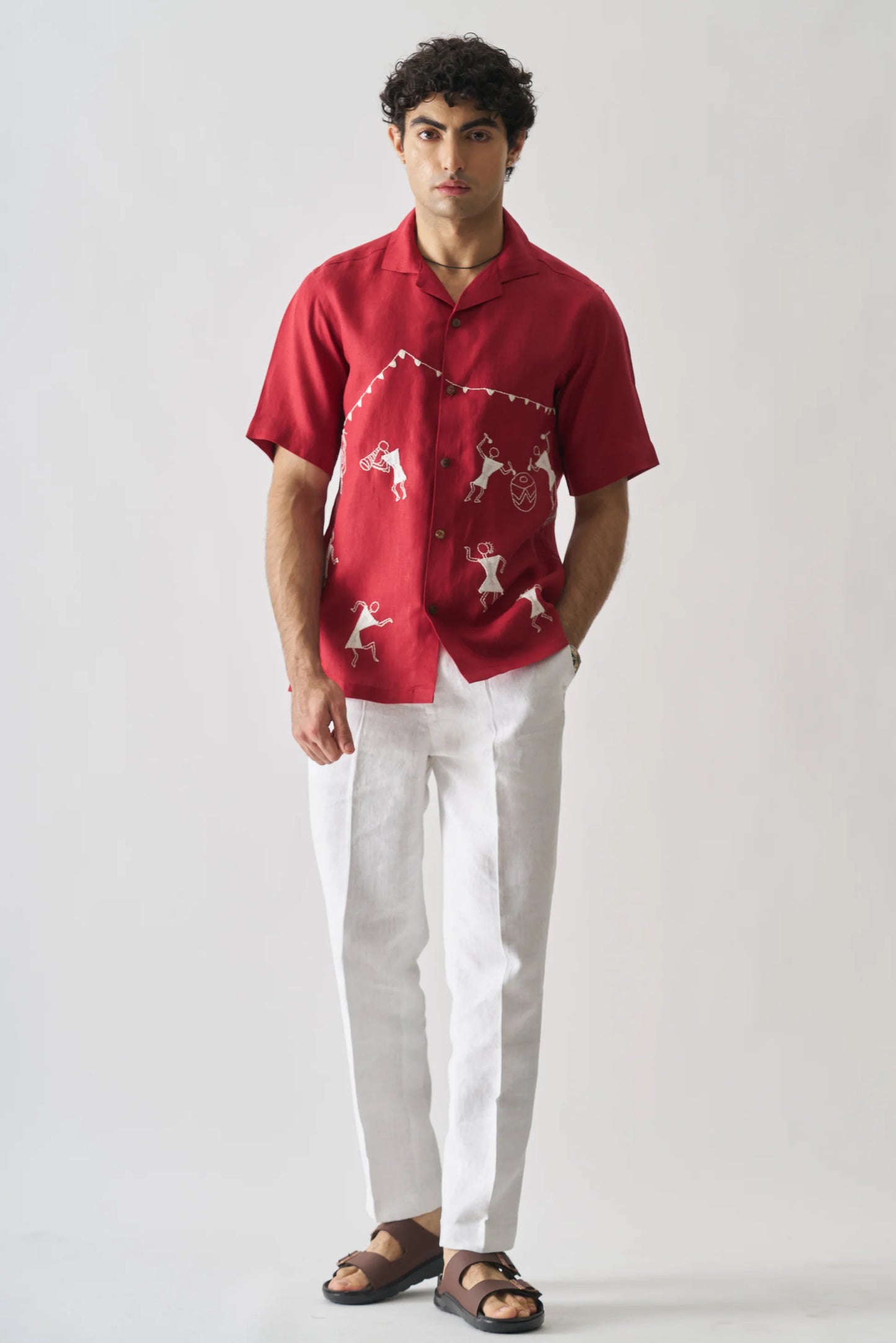 TRIBAL TALES - HAND EMBROIDERED PURE LINEN SHIRT