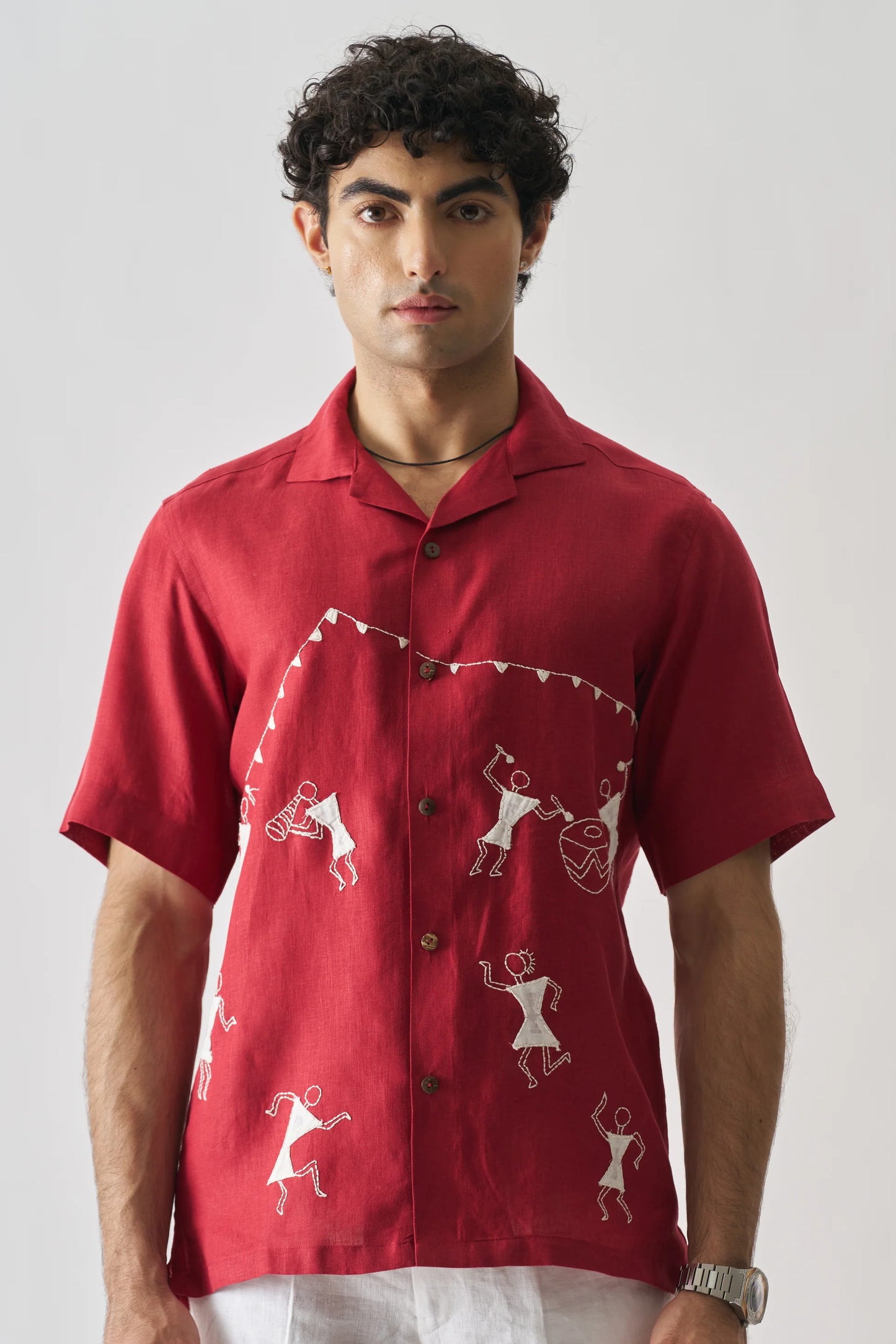 TRIBAL TALES - HAND EMBROIDERED PURE LINEN SHIRT