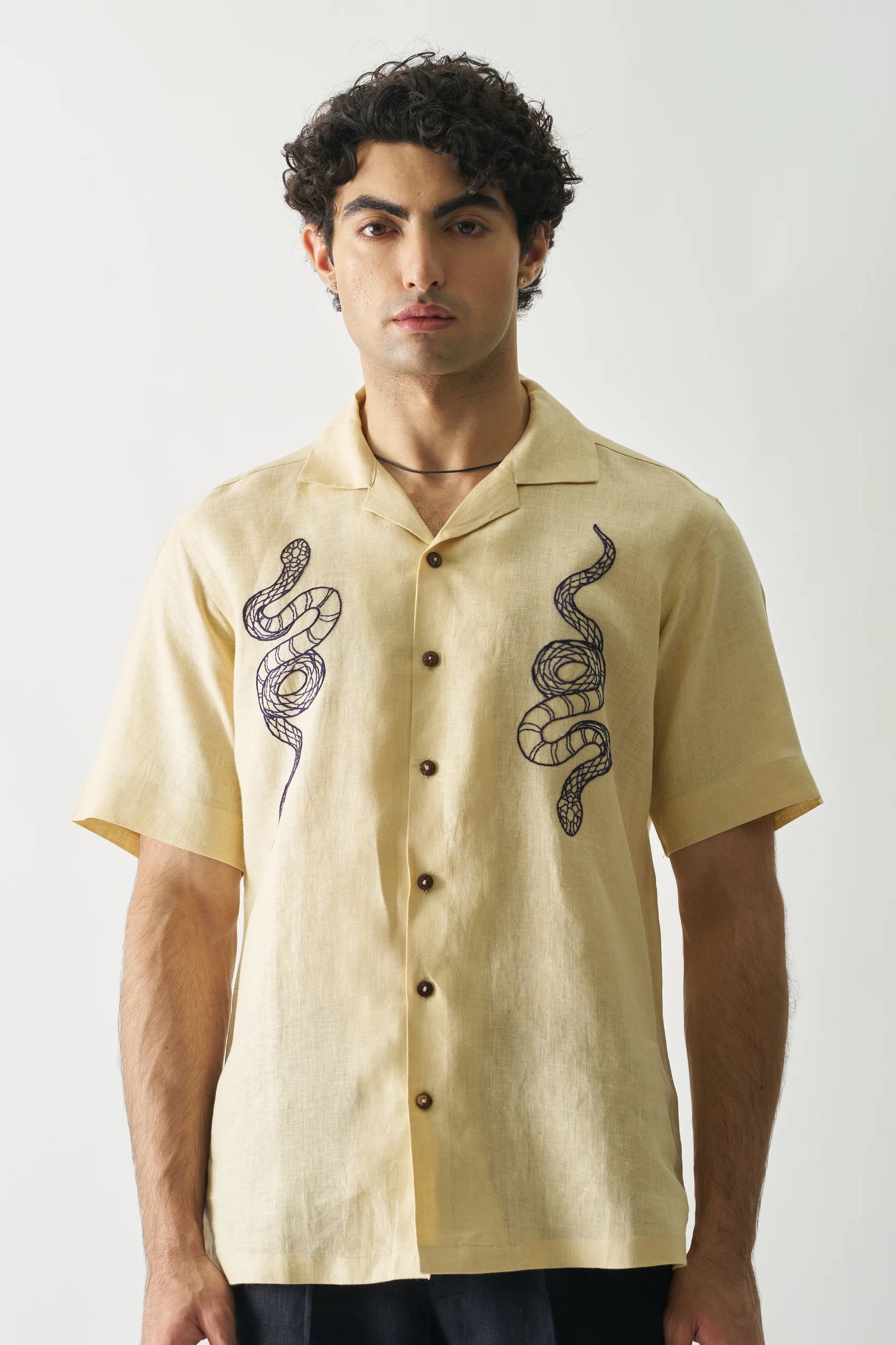 VENOMOUS AESTHETIC - HAND EMBROIDERED PURE LINEN SHIRT