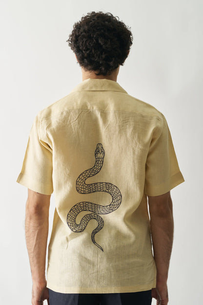 VENOMOUS AESTHETIC - HAND EMBROIDERED PURE LINEN SHIRT