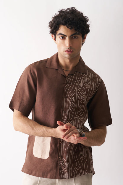 WOODLAND BREEZE - HAND EMBROIDERED PURE LINEN SHIRT