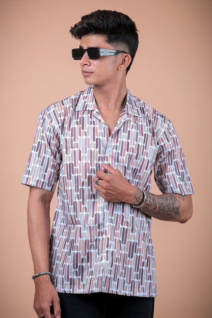 Off White Printed Half Sleeve Shirt
