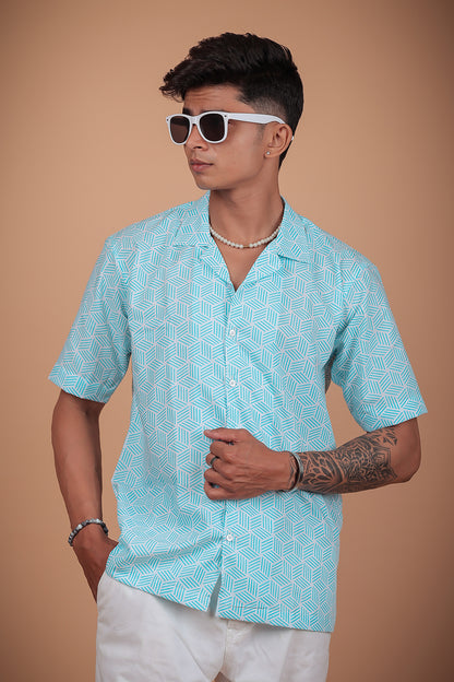 Sky Printed Half Sleeve Shirt
