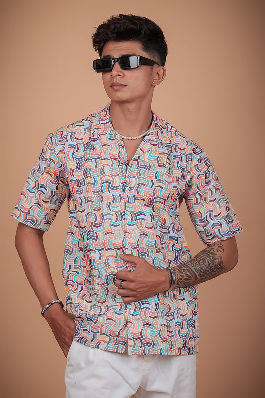Multicolor Printed Half Sleeve Shirt