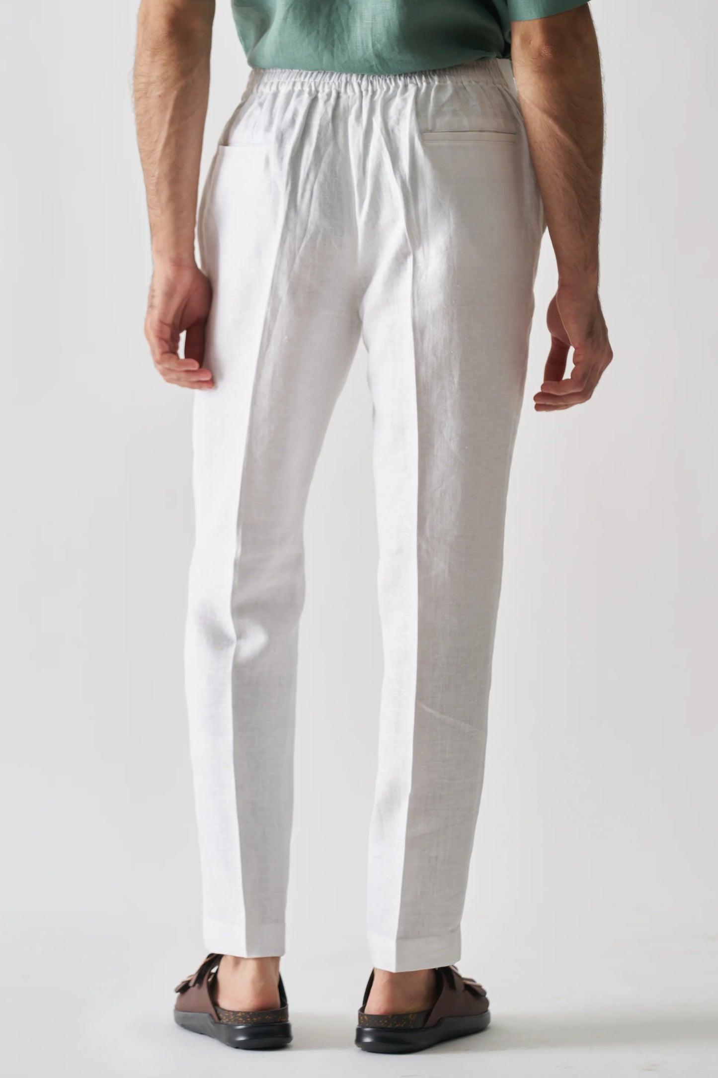 WHITE - PURE LINEN CASUAL PANT