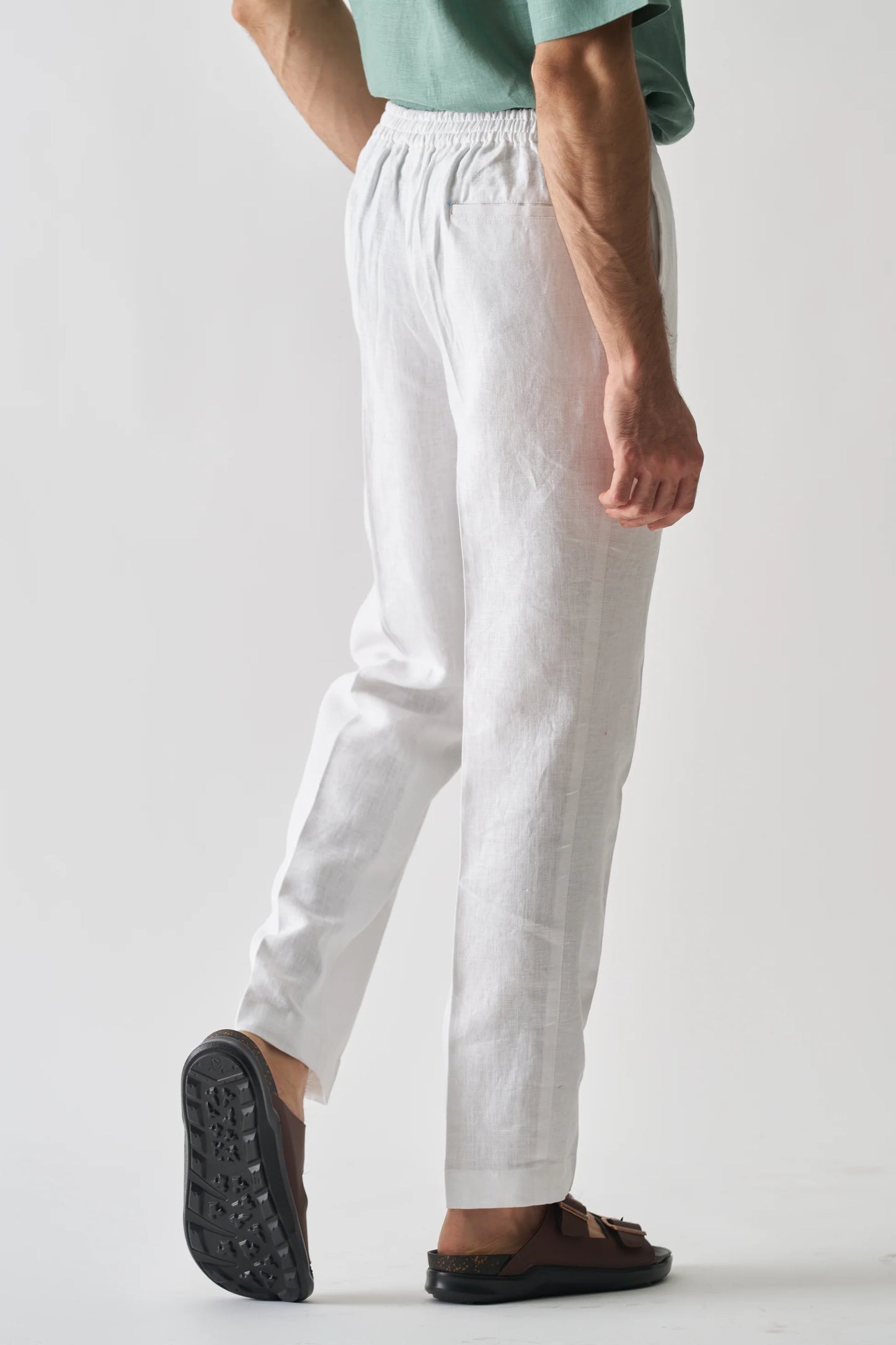 WHITE - PURE LINEN CASUAL PANT