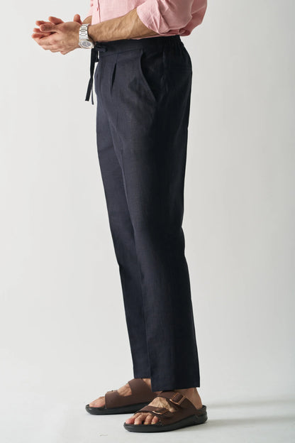 NAVY BLUE - PURE LINEN CASUAL PANT