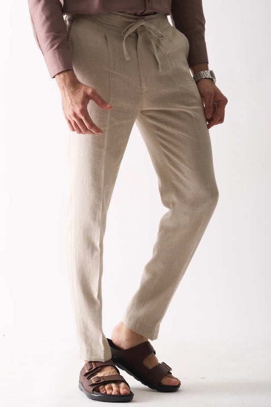 NATURAL UNDYED - PURE LINEN CASUAL PANT